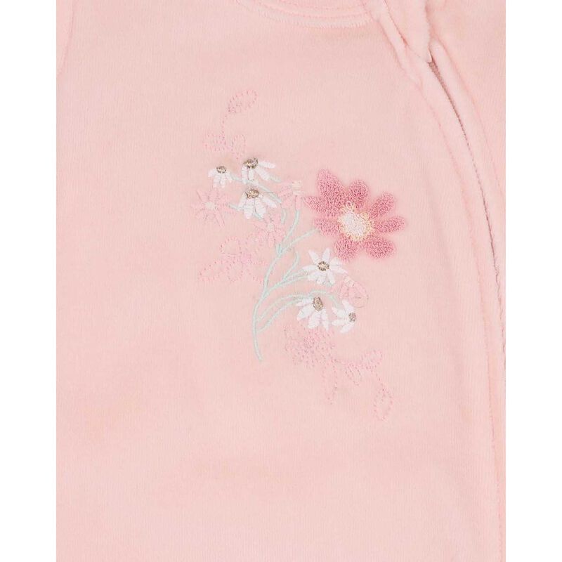 B&eacute;b&eacute; Fern Velour Embroidered Zip Onesie image number 3